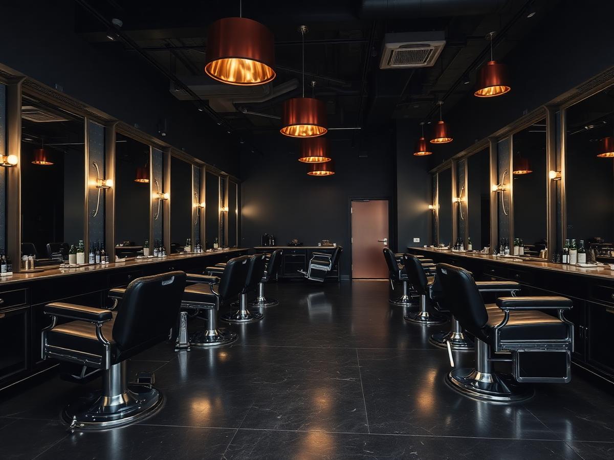 Ambiente interno premium da barbearia