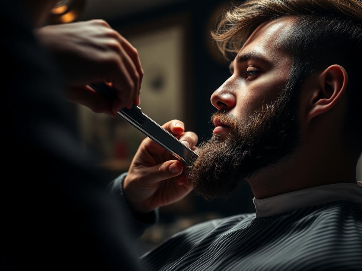 Modelagem de barba com navalha